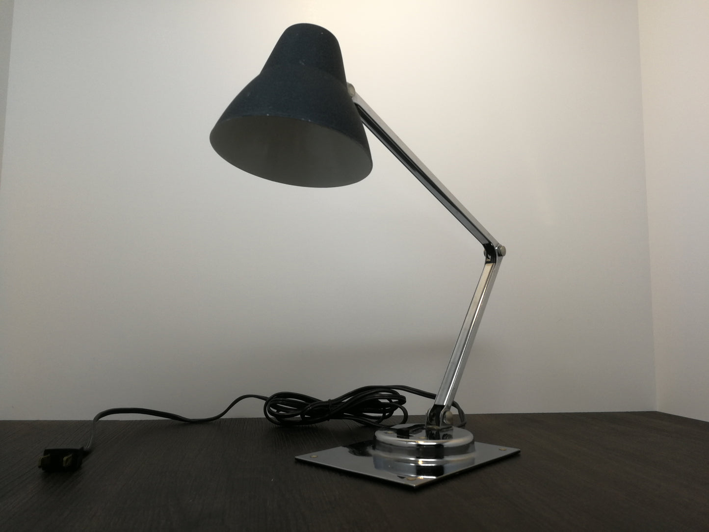 Chrome and Black Tensor Desk Lamp | Jay Monroe Design 1960's