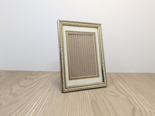 Hollywood Regency  Metal Picture Frame | Faux Mother of Pearl Border