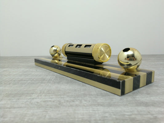 Vintage Desk Calendar | Space Age Modern Pen Holder | Executive Desk Supply | Perpetual Calendar