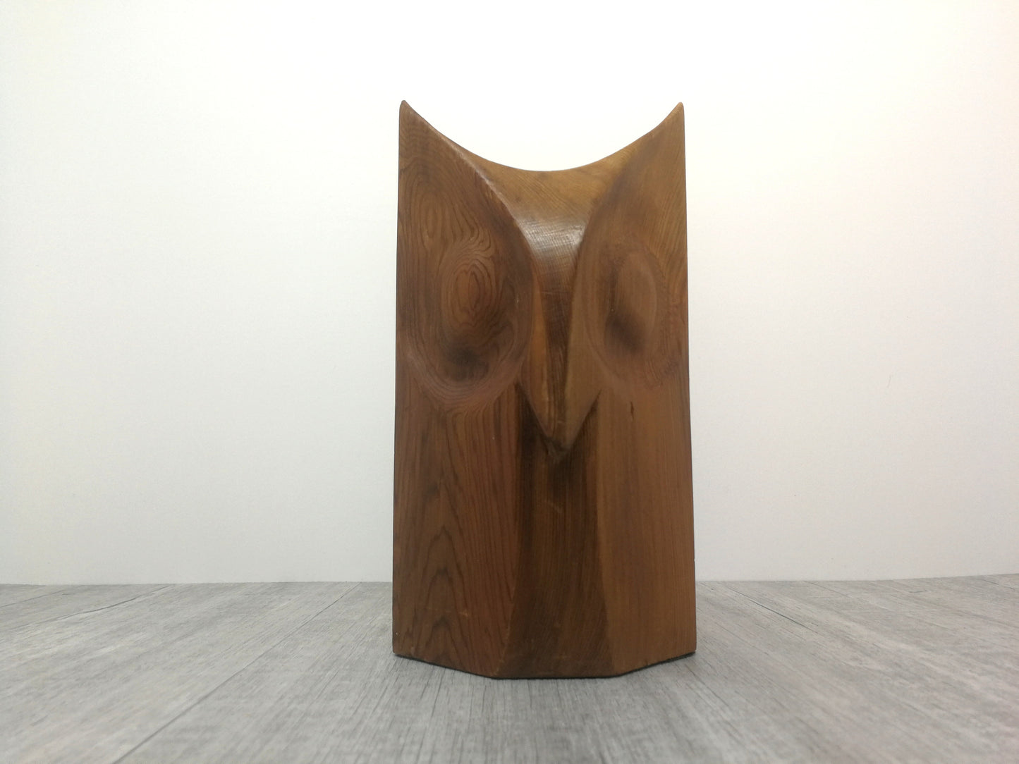 Wood Owl Mid Century Bookend | Carved Cedar Owl