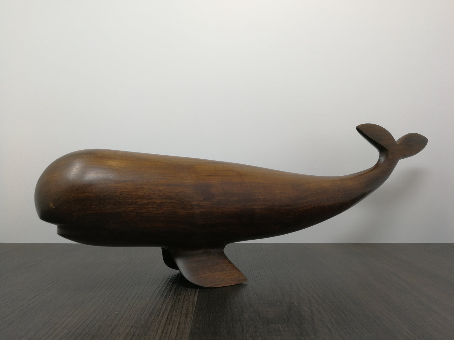 Iron Wood Whale Sculptures | Solid Wood Carved Whale & Calf