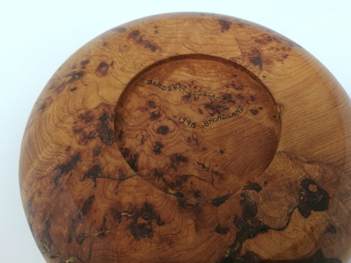 Fir Burl Wood Bowl Woodturning | Ken Broadland &nbsp;Hand Made Bowl | Birds Eye Fir Burl