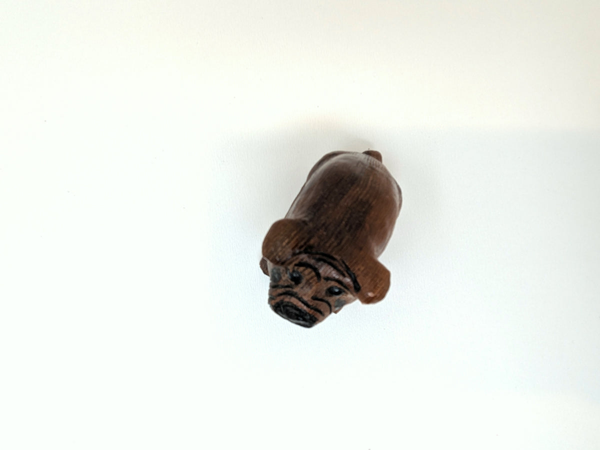 Handcrafted Chip Carving | Wood Folk Art Sitting Dog