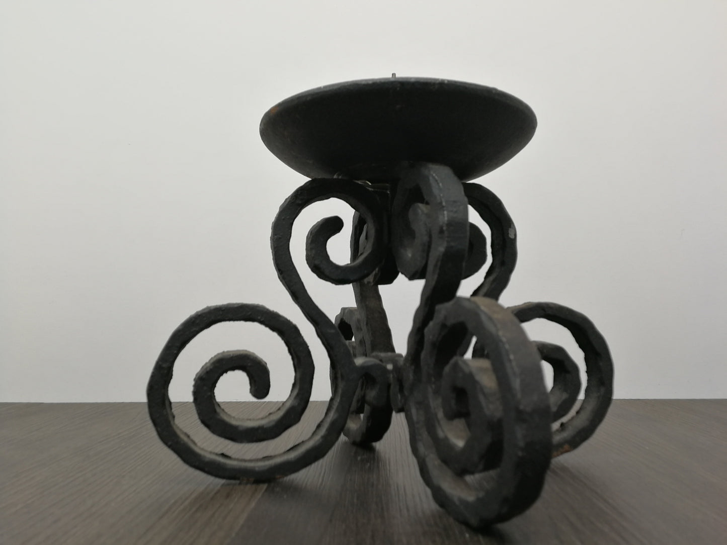 Wrought Iron Candle Stand | Vintage Metal Stand | Medieval Scroll Design