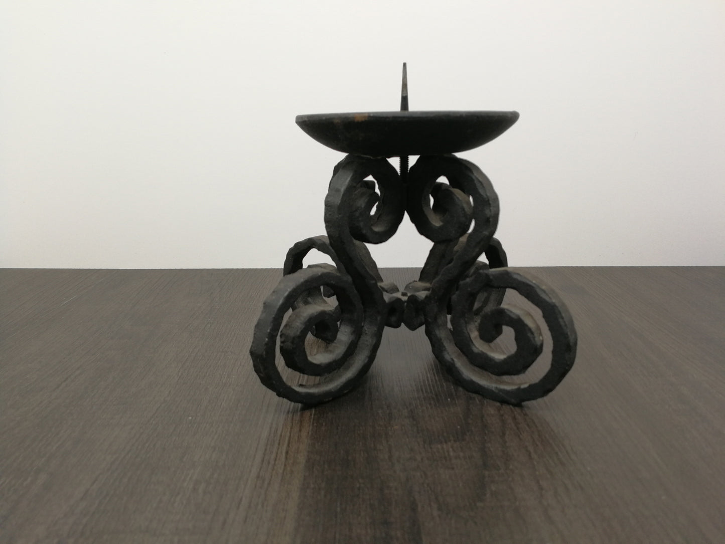 Wrought Iron Candle Stand | Vintage Metal Stand | Medieval Scroll Design