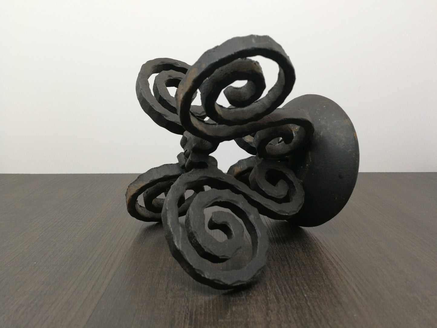 Wrought Iron Candle Stand | Vintage Metal Stand | Medieval Scroll Design