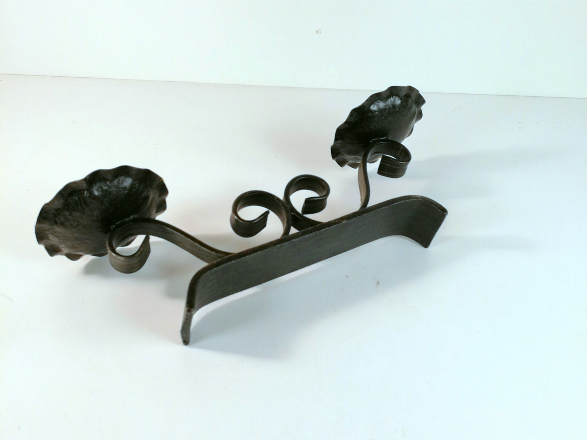 Wrought Iron Candle Holder | West Germany Vintage Metal Candle Holder | Heavy Duty