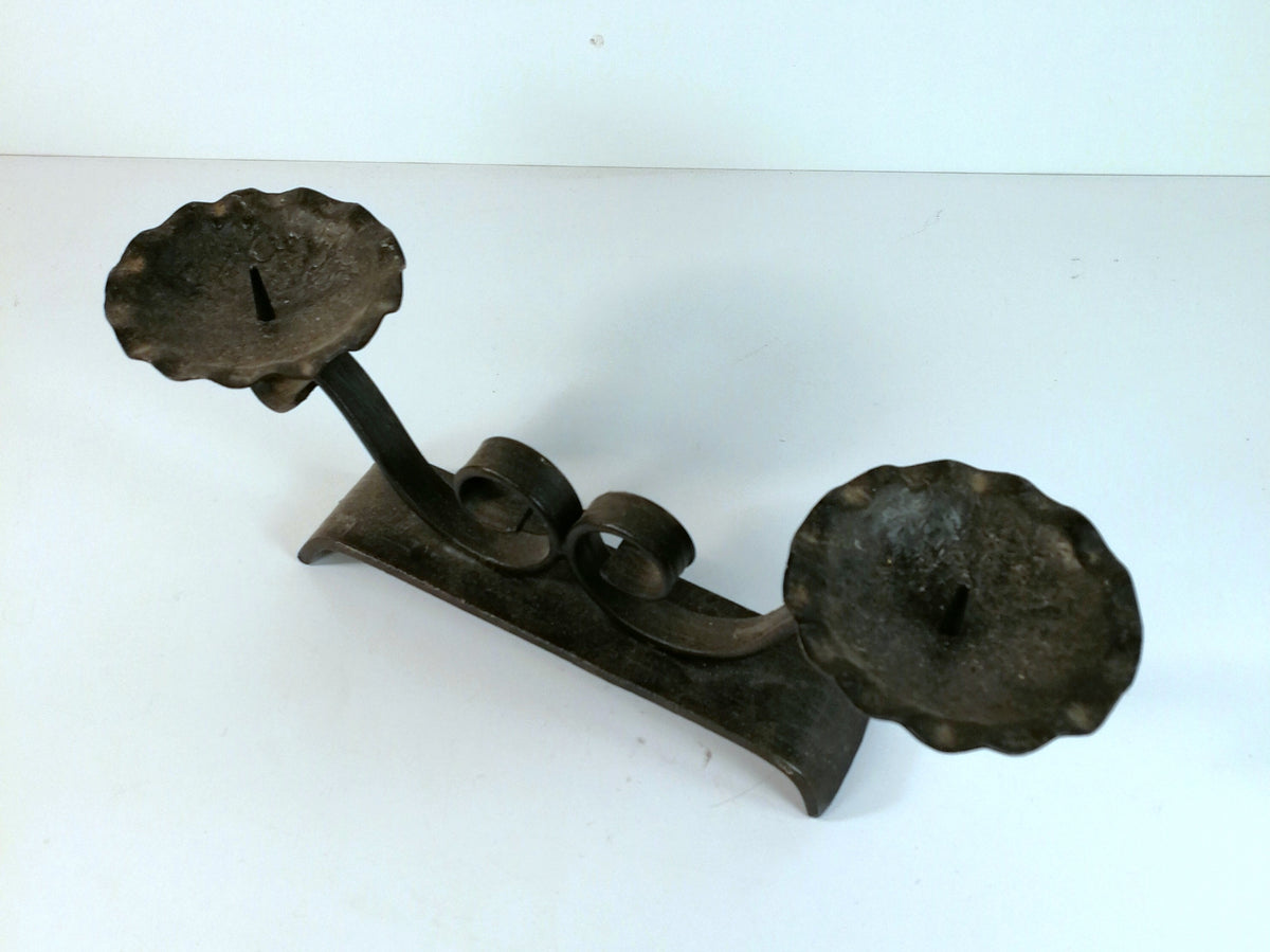 Wrought Iron Candle Holder | West Germany Vintage Metal Candle Holder | Heavy Duty