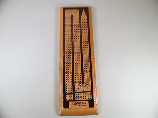 Art Deco Cribbage Board, 1945, Birch, Made in Canada Cribbage Board