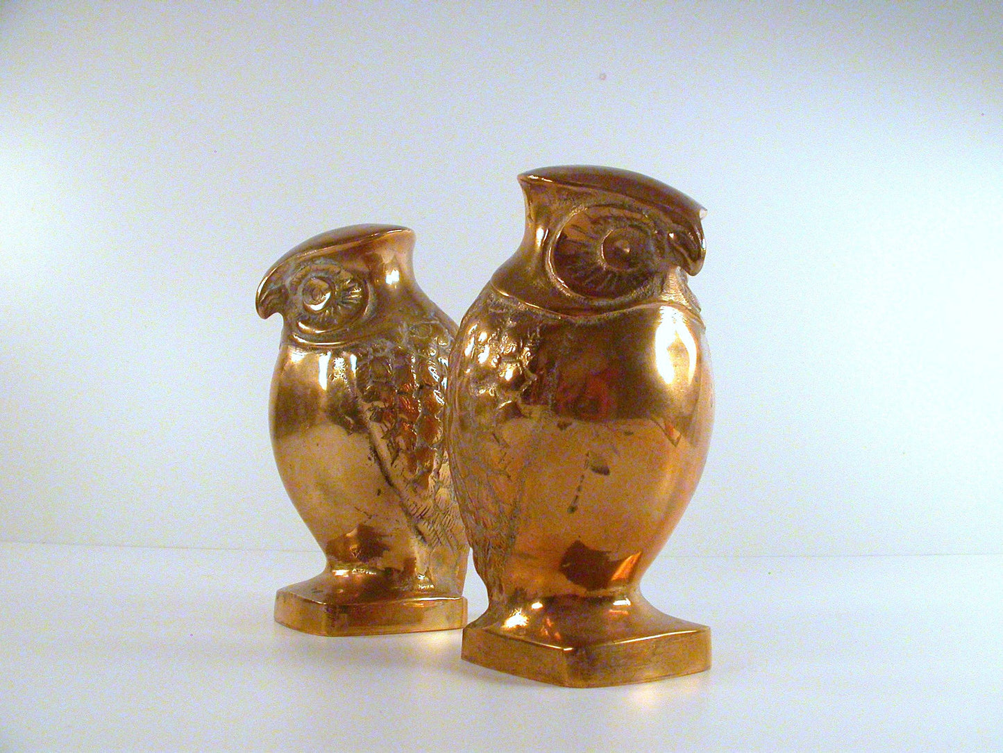 Heavy Brass Bookends | Cast Brass Owl Bookends | Vintage Office | Excellent  Detail