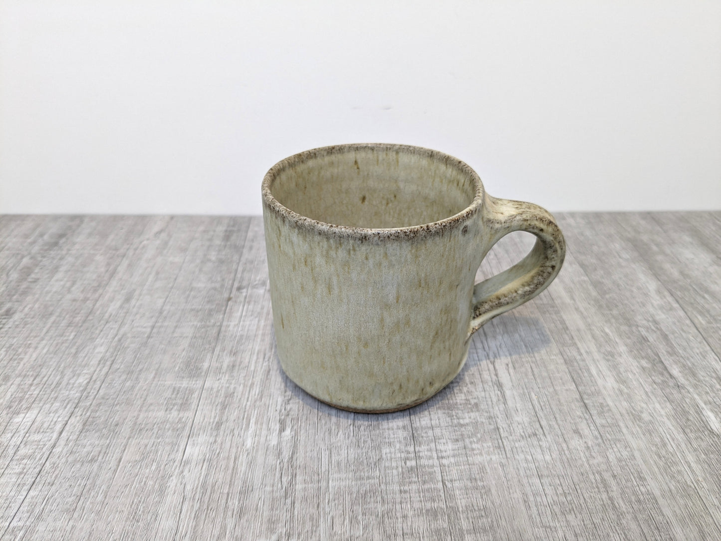 Vintage Studio Pottery Mug | Stoneware Mug with Light Gray Glaze