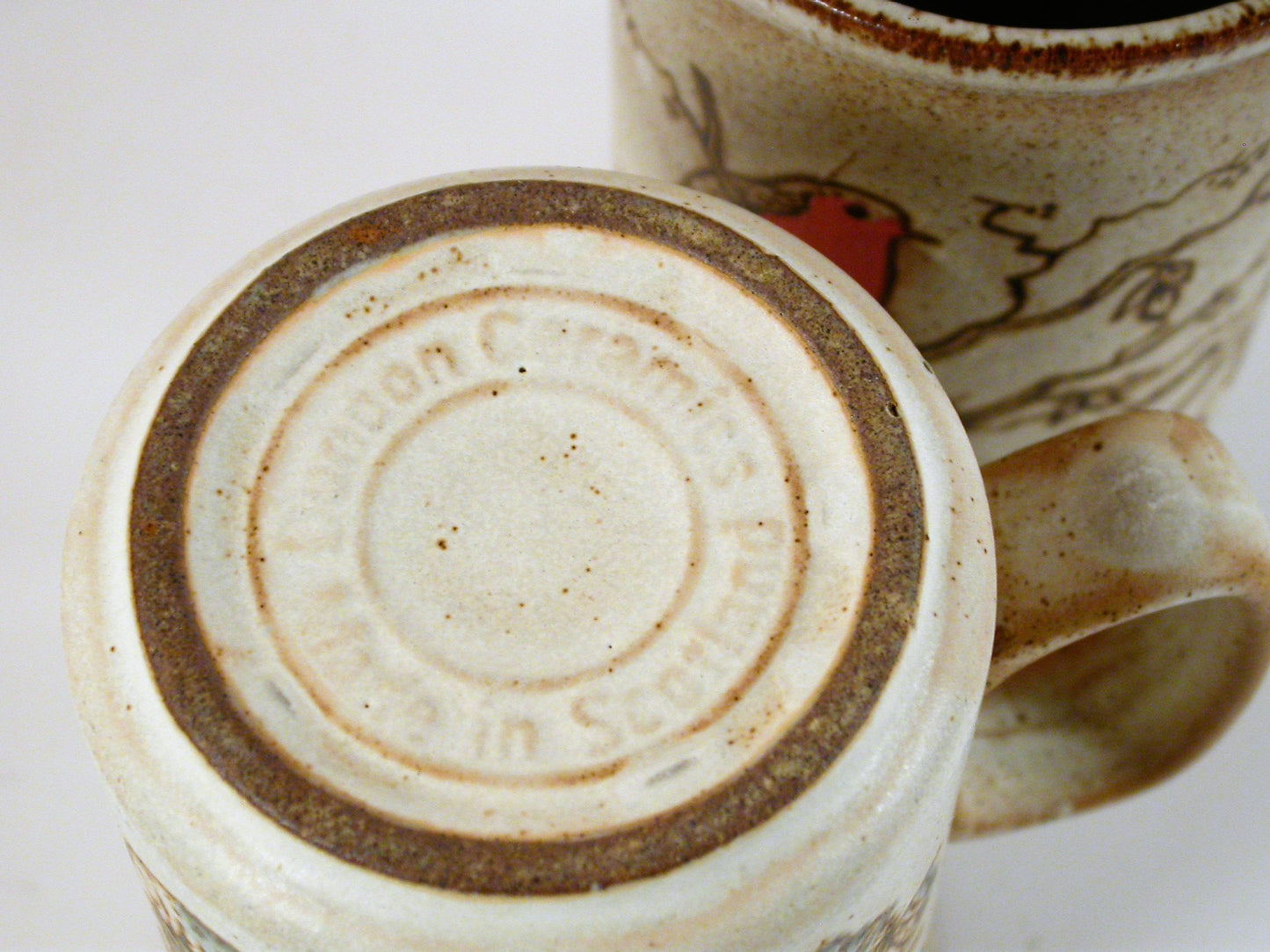 Dunoon Pottery Vintage Ceramic Mugs | Wild Bird Graphic Mugs From Scotland