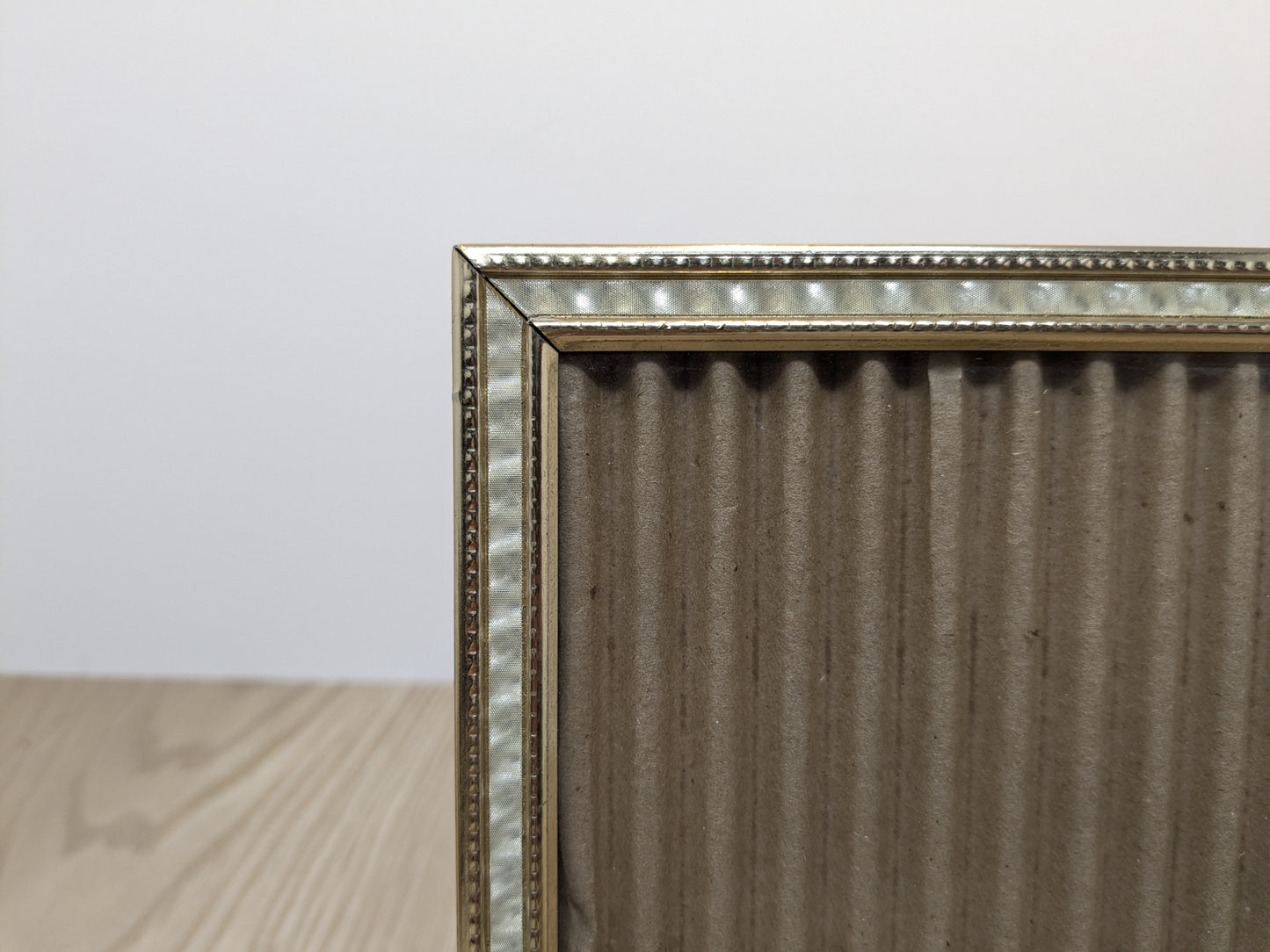 Vintage Beaded Metal Picture Frame | Faux Mother of Pearl Inlay