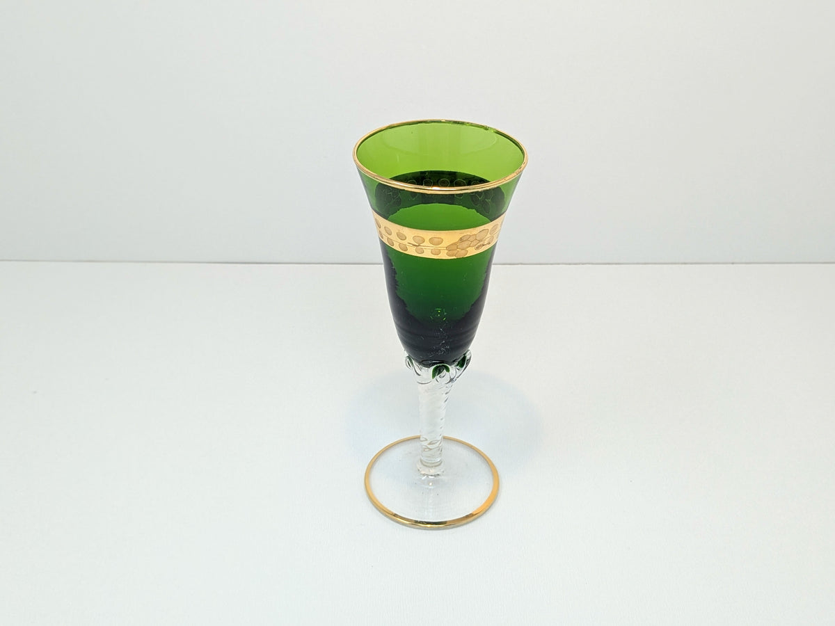 Murano Stemware Emerald Glass | Hand Blown Italian Glass