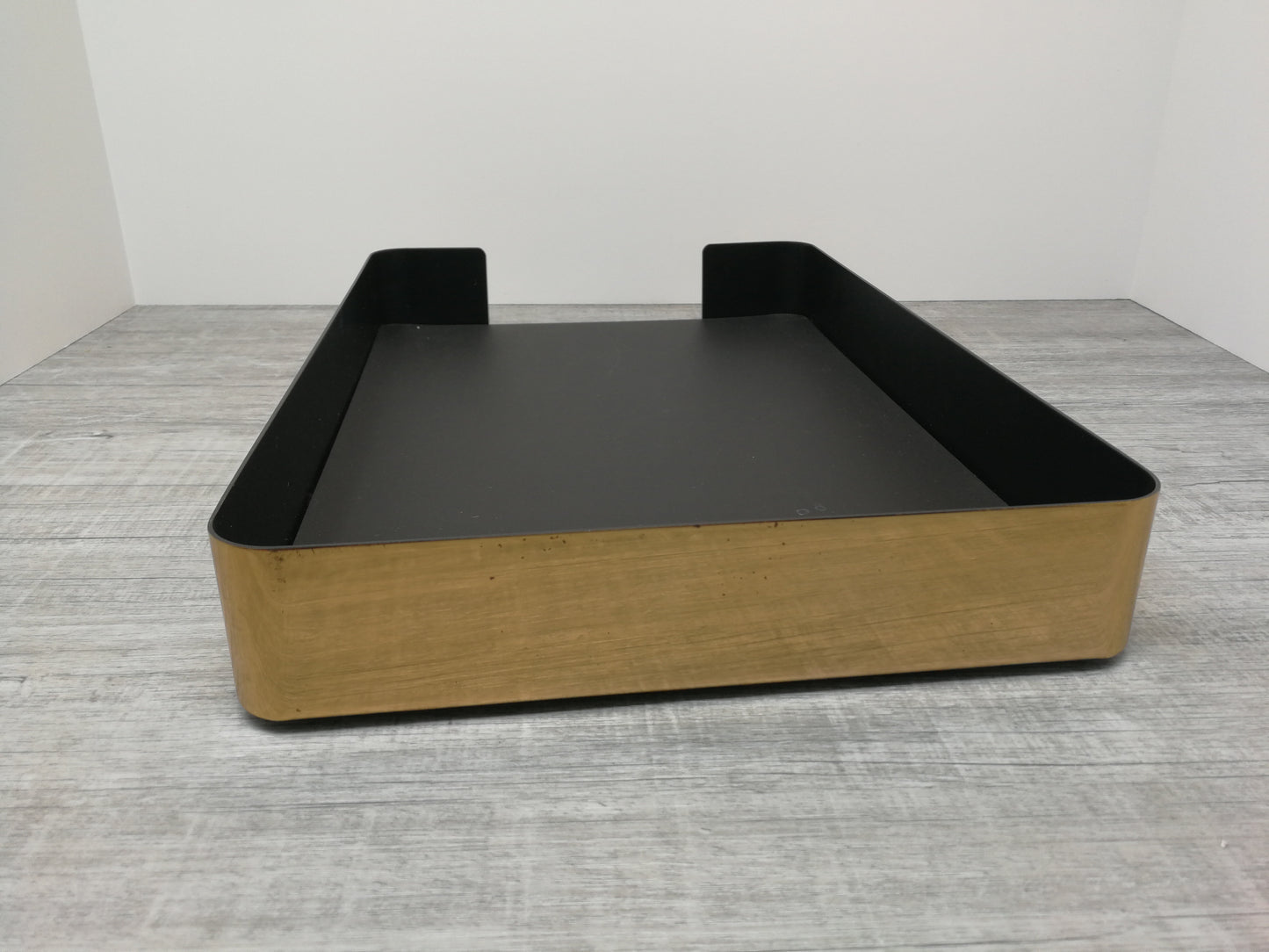 Smokador for Knoll Polished Brass Desk Tray | Mid Century Office Supply | Single Paper Desk Storage