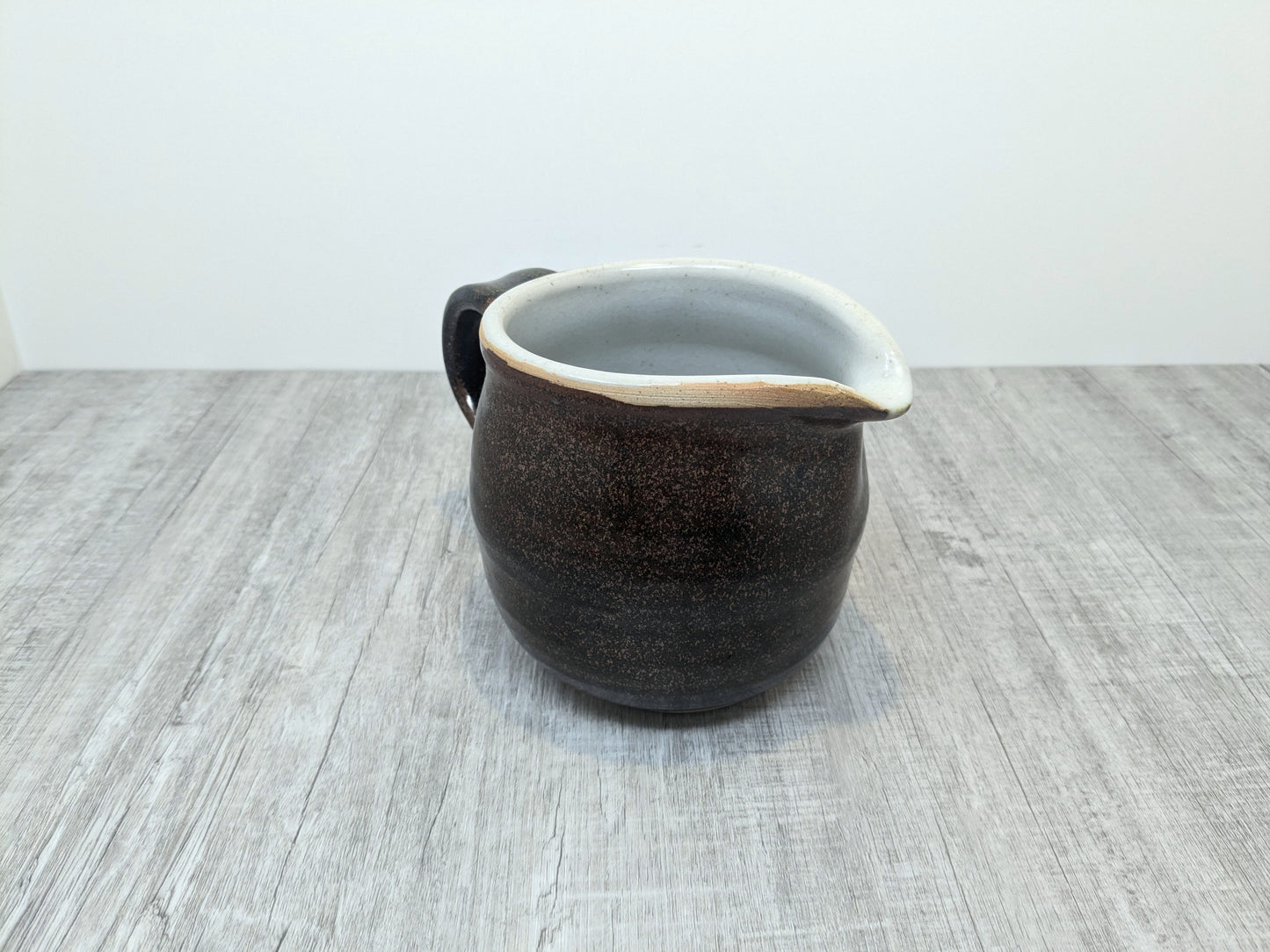 Les Crimp Stoneware Jug | Sturdy Tenmoku Glazed Jug