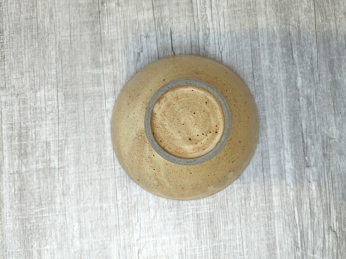 Mary Fox Studio Pottery | Ceramic Stoneware Bowl with Wild Grass / Bull Rush Brush Strokes | Early 1980's Mary Fox Pottery