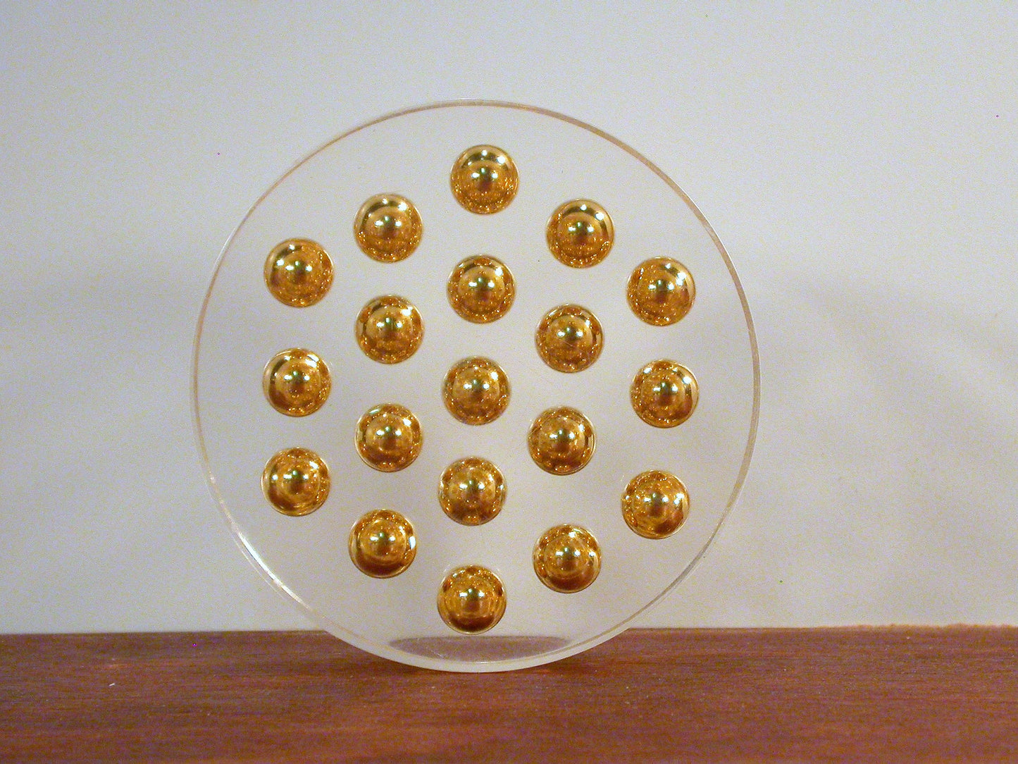 Acrylic Paperweight | Suspended Gold Spheres