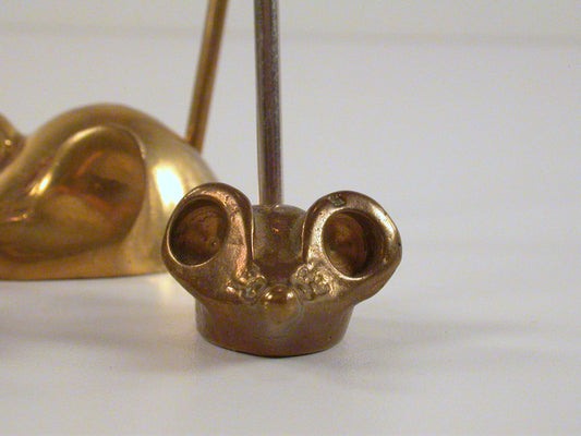Set of 3 Brass Mice, Brass Mice RIng Holders