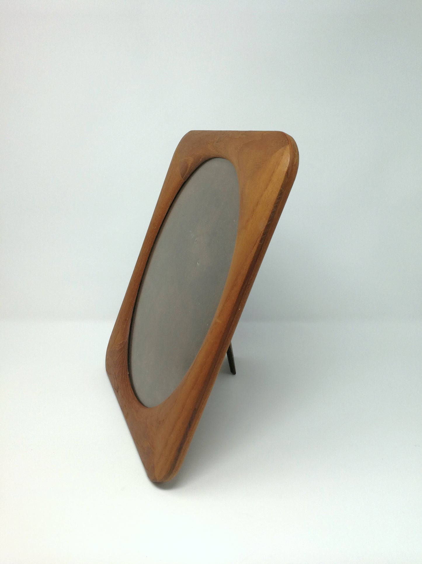 Mid Century Teak Picture Frame | Solid Teak Oval Frame | Vertical or Horizontal Display