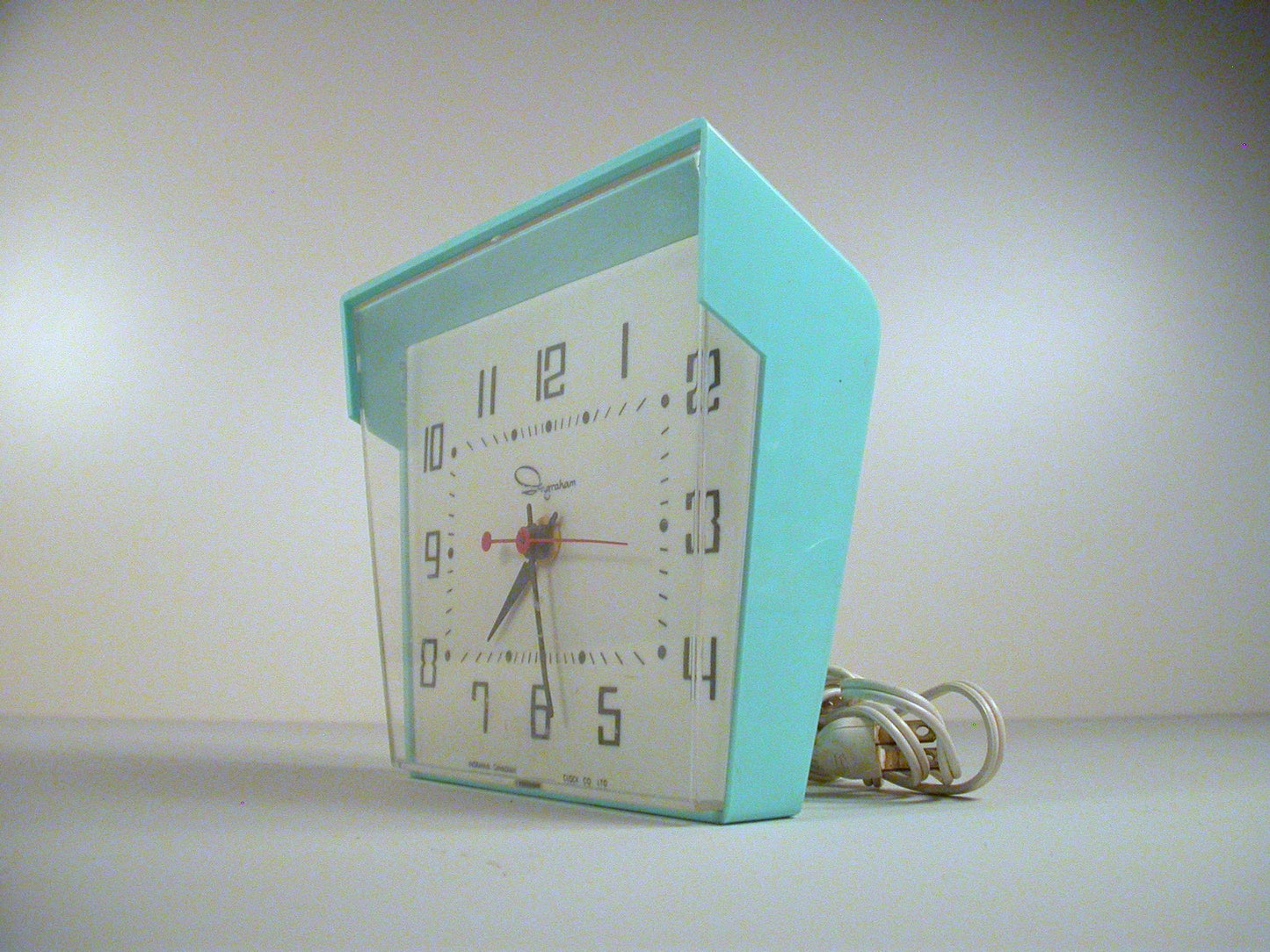 Mid Mod Electric Clock | Ingraham Blue Kitchen Clock