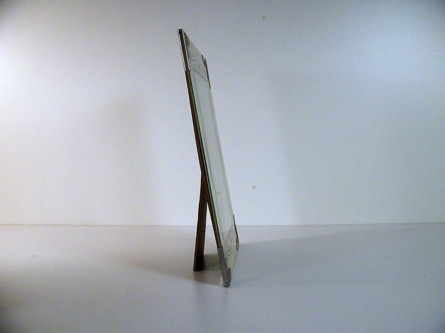 Picture Frame Art Deco with Metal Frame, Reverse Painted Vintage Picture Frame