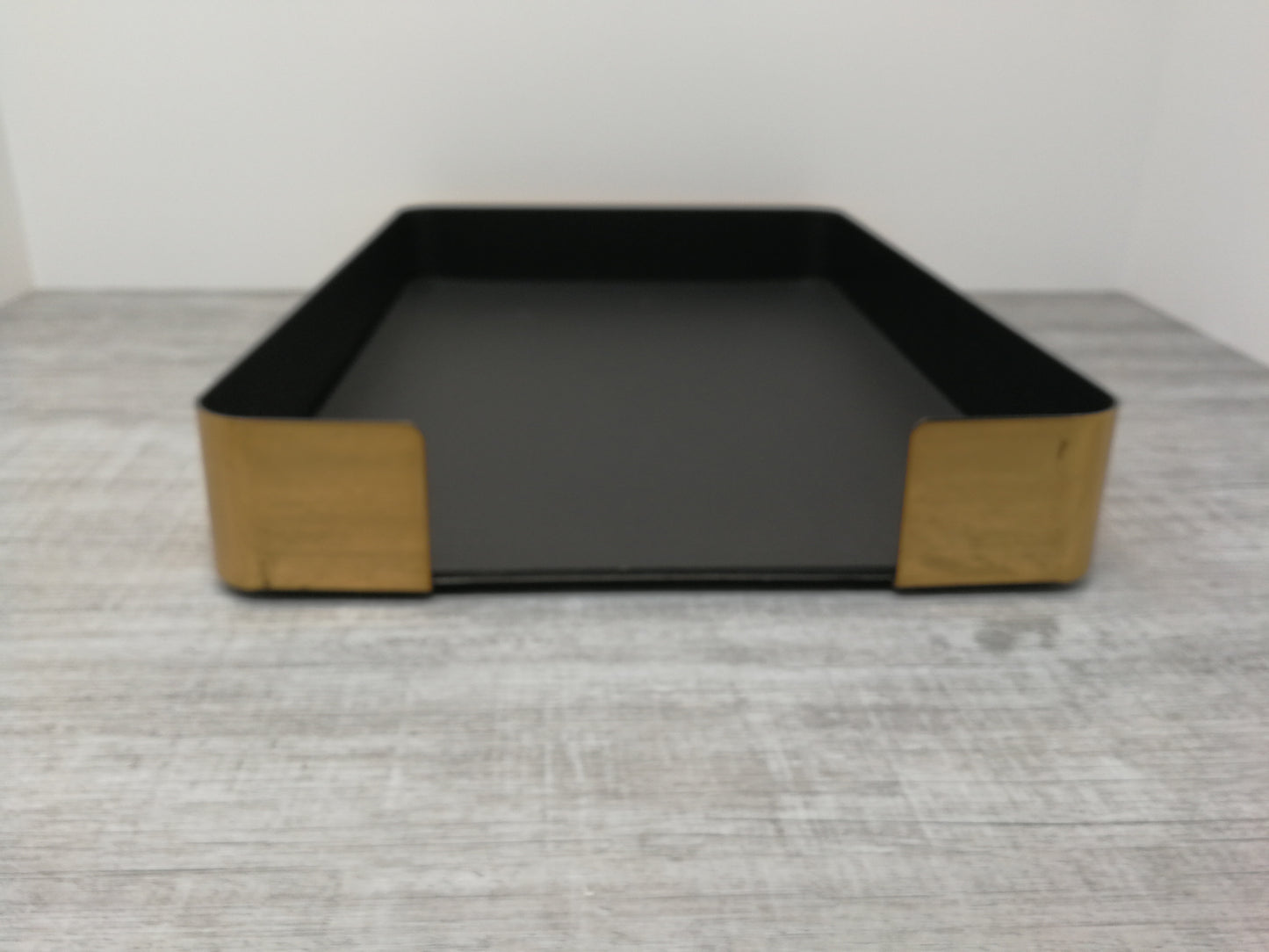 Smokador for Knoll Polished Brass Desk Tray | Mid Century Office Supply | Single Paper Desk Storage