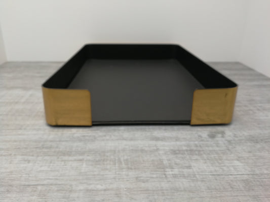 Smokador for Knoll Polished Brass Desk Tray | Mid Century Office Supply | Single Paper Desk Storage
