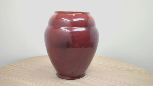 Medalta Pottery Medicine Hat | Oxblood Red Art Deco Vase | Artware Line