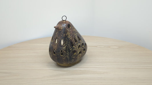 Ceramic Partridge Hanging Luminary | Mid Century Japanese Ceramics