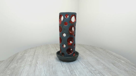 Anke Van Ginhoven | Mid Century Fat Lava Candle Holder | Quebec Studio Pottery