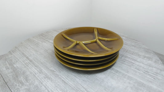 Set of 4 Boch Fréres Belgium Divided Fondue / Sushi Plates