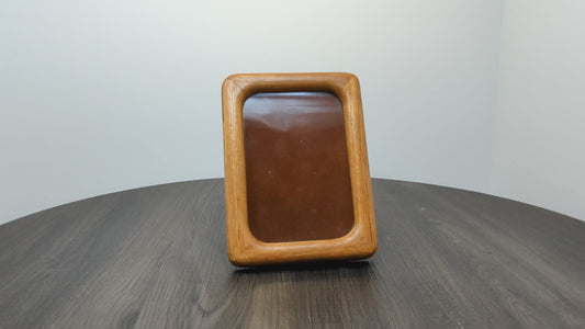 Mid Century Teak Picture Frame | Solid Teak Rectangular Frame | Vertical or Wall Mounted Display | Fits 3 1/2" X 5" Photo