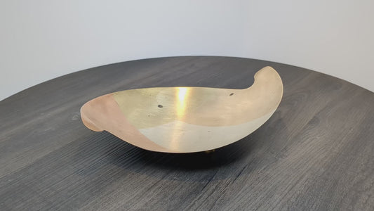Vintage Mid Century Mexican Modernist "Metales Casados" | Married Metals Footed Abstract Dish