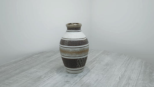 Japanese Ceramic Vase | Vintage Textured Vase with Gold Highlights