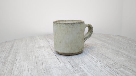 Vintage Studio Pottery Mug | Stoneware Mug with Light Gray Glaze