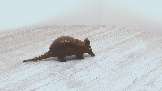 Itauba Wood Armadillo Woodcarving | Brazilian Animal Wood Carvings | Ironwood Armadillo Carving