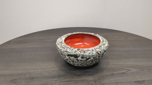 Fat Lava Art Pottery Bowl | Volcanic Textured Finish| Mid Century Art Pottery Vase