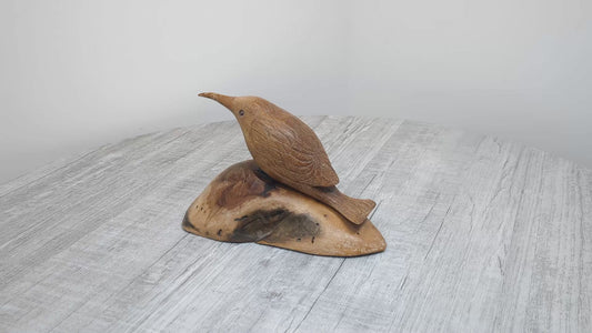 Red Fairhall Wood Carving | Red Tree Creeper Bird Carving