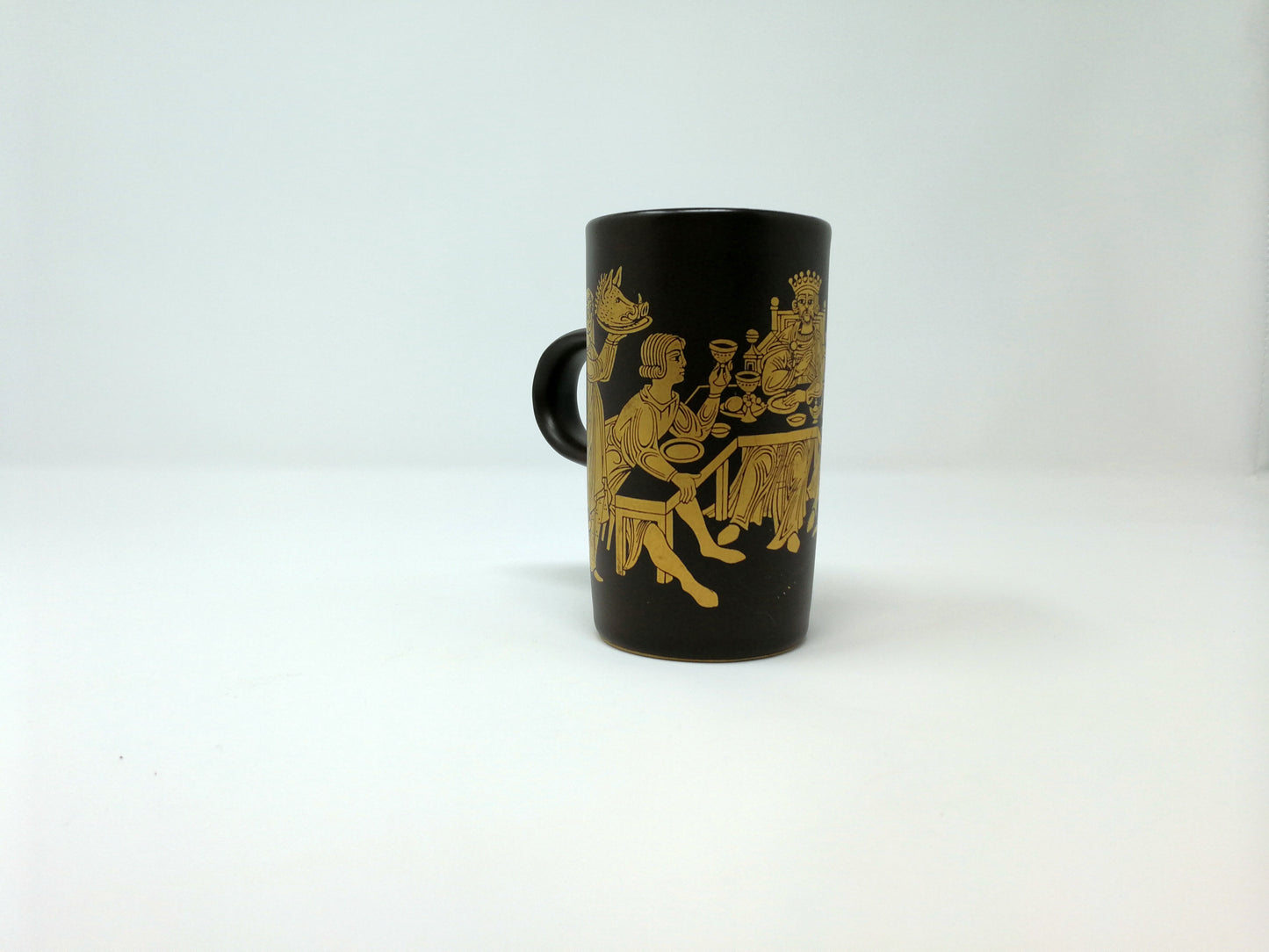 Purbeck Mug | Gold Trimmed Mug on Brown Body | Medieval Persuits Royal Court