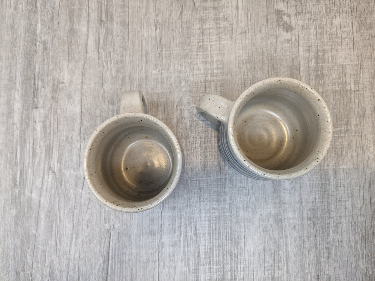Don & Maureen Ross Durable Stoneware Pottery Mugs | Pair of Vintage Modernist Open Stock Dinnerware | Ross Handcrafts Inc. Beamsville Ont.