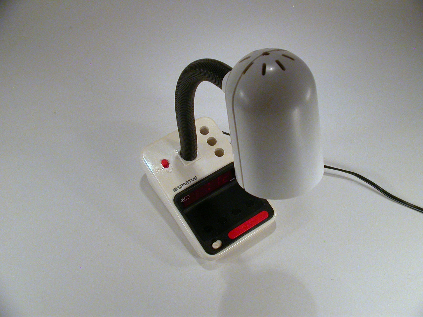 Spartus Digital Display Alarm Clock with Gooseneck Lamp, Mod Alarm and Table Light