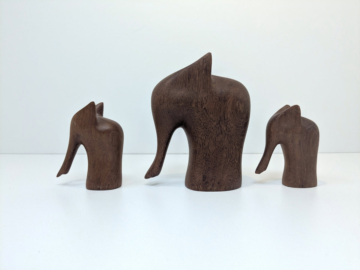 Teak elephants Danish Mid-Century Design | Set of 3