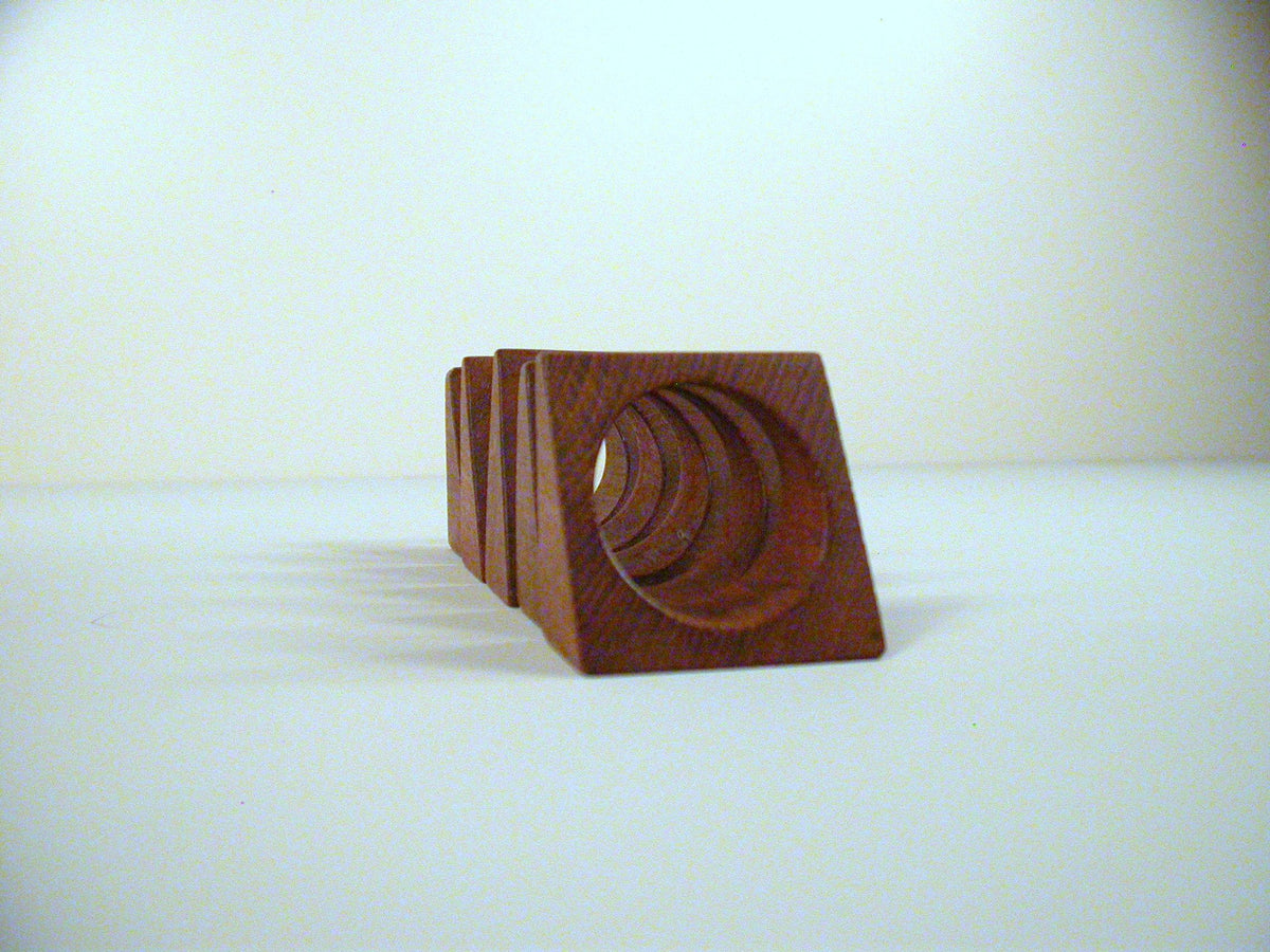 Teak Napkin Holder set of 5. MCM Teak Napkin Holders