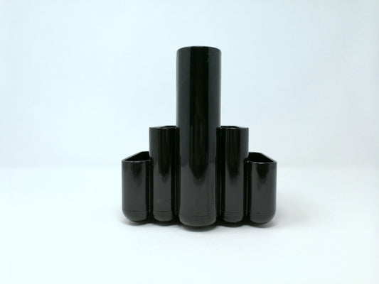 Modern Tenex Desk Organizer | 1980's Black Plastic Organizer | Vintage Industrial Design | Desk Storage