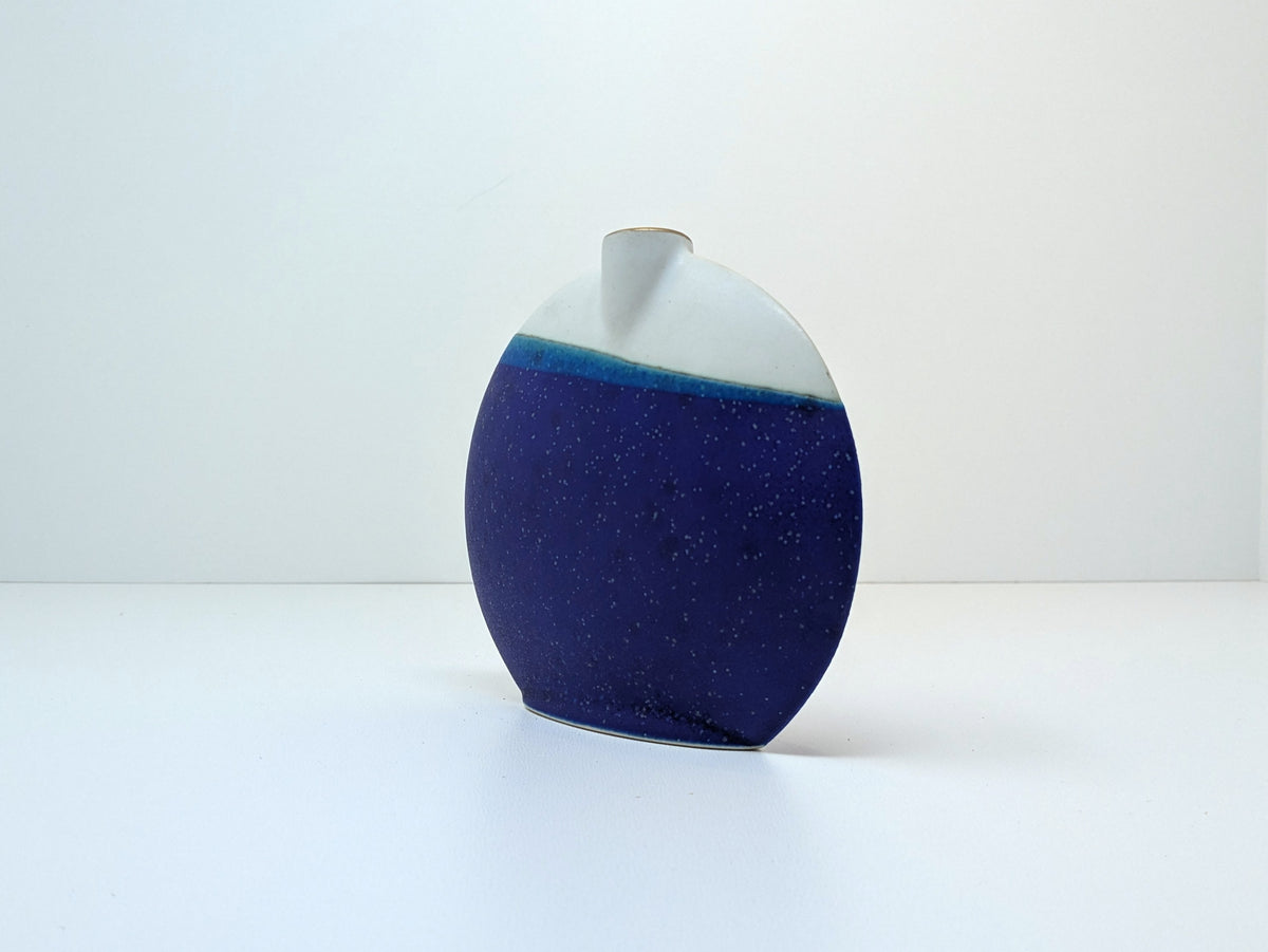 Narrow Ceramic Bud Vase | Violet and Cream Glaze