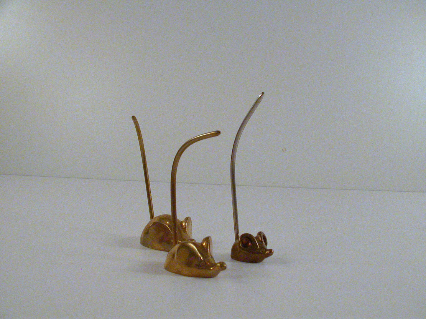 Set of 3 Brass Mice, Brass Mice RIng Holders
