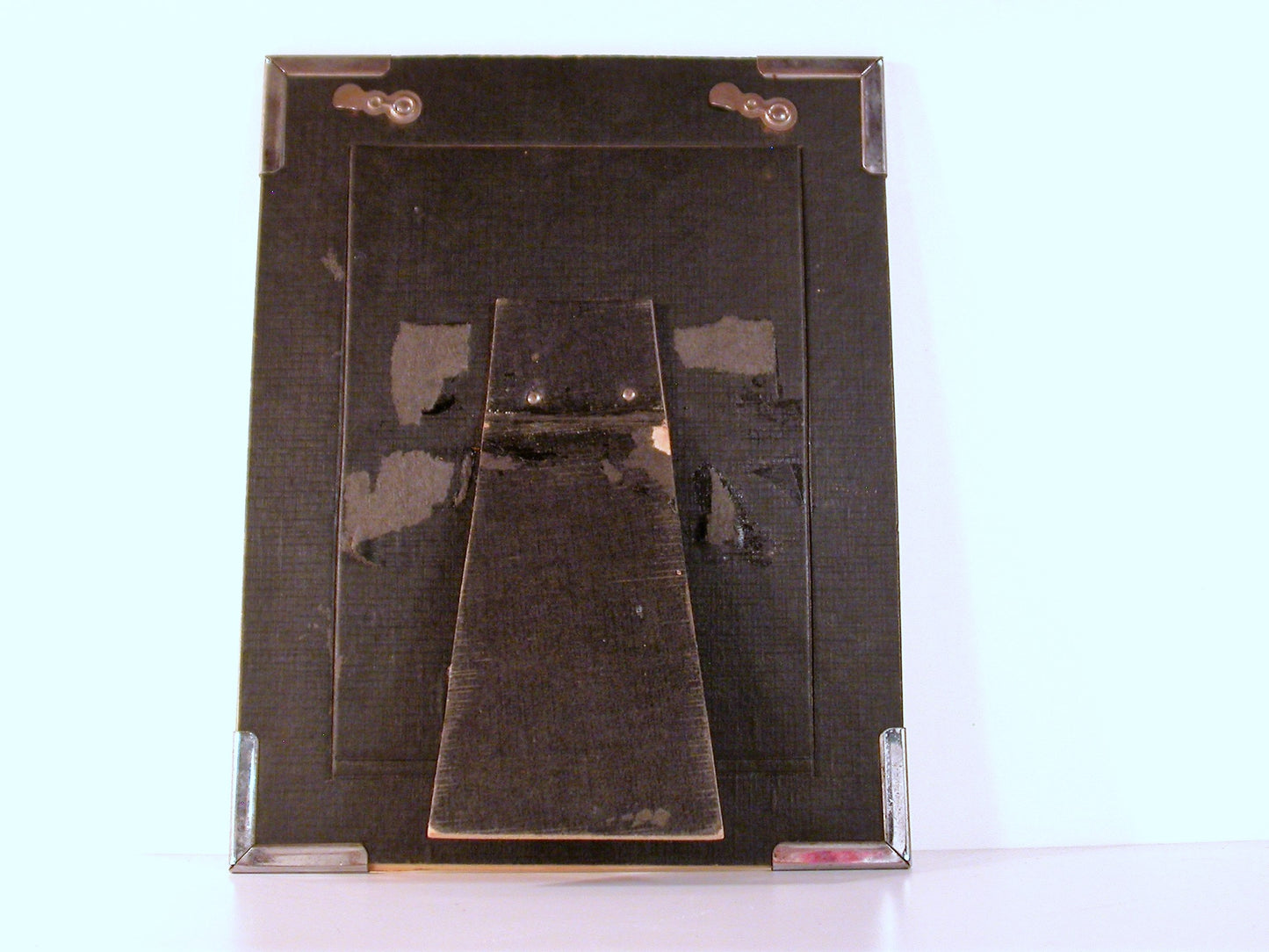 Picture Frame Art Deco with Metal Frame, Reverse Painted Vintage Picture Frame