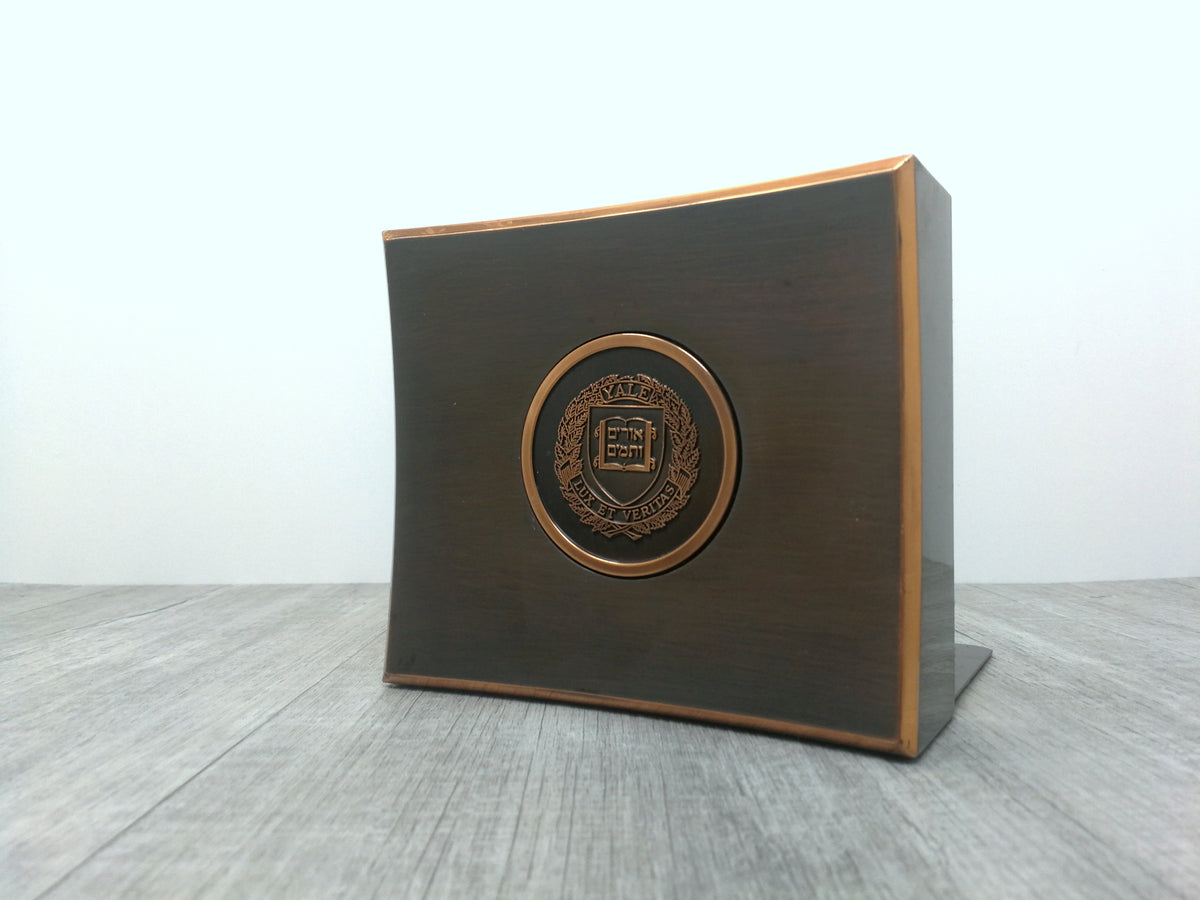 YALE University Metal Concave Bookend | Space Age Design | Own part of Excellence Without the Student Debt