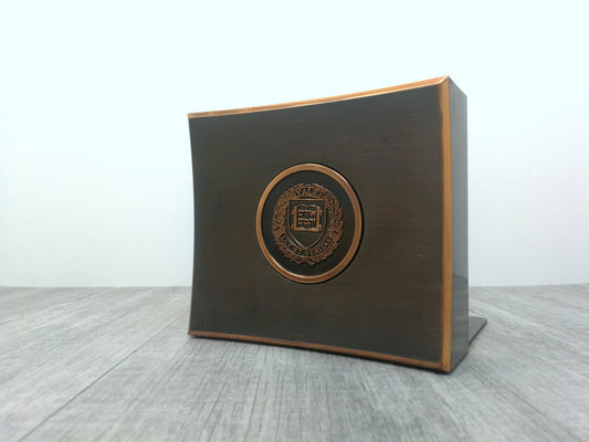 YALE University Metal Concave Bookend | Space Age Design | Own part of Excellence Without the Student Debt